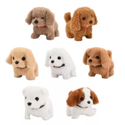 Simulação eletrônica brinquedo de estimação para cachorro andando interativo cachorro pelúcia boneca brinquedos vibratório automático movimento elétrico filhote de cachorro presente para criança
