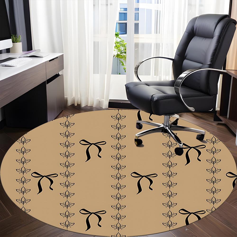 1pc Ribbon Decor Chair Carpet for Office, Soft Flannel Throw Mat, Perfect for Office, Holiday Party Decoration Choice yy260209076
