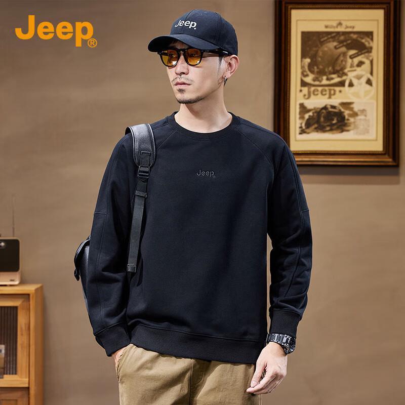 Jeep Men's Loose Fit Long Sleeve Round Neck Sweatshirt