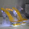Damensandalen, 14 cm hoher Absatz, sexy transparente Blume, leuchtender Kristall, dicker Absatz, 10365-Serie, 14 cm LFD