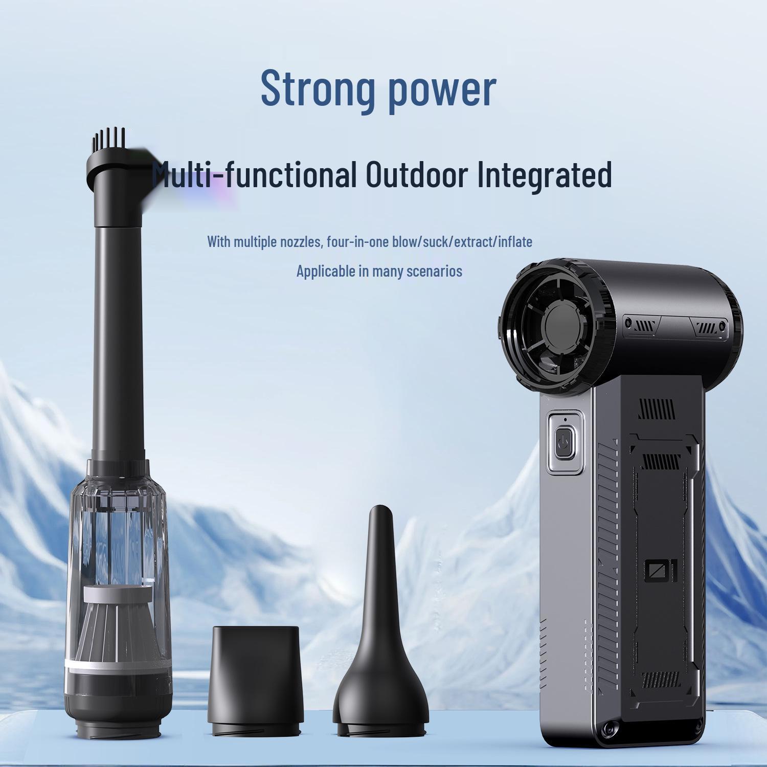 

Portable High-Power Turbine Fan: Multi-Purpose Handheld Suction and Blowing Device with High-Speed Airflow for Car and Home Use. 259mm x 185mm x 55mm