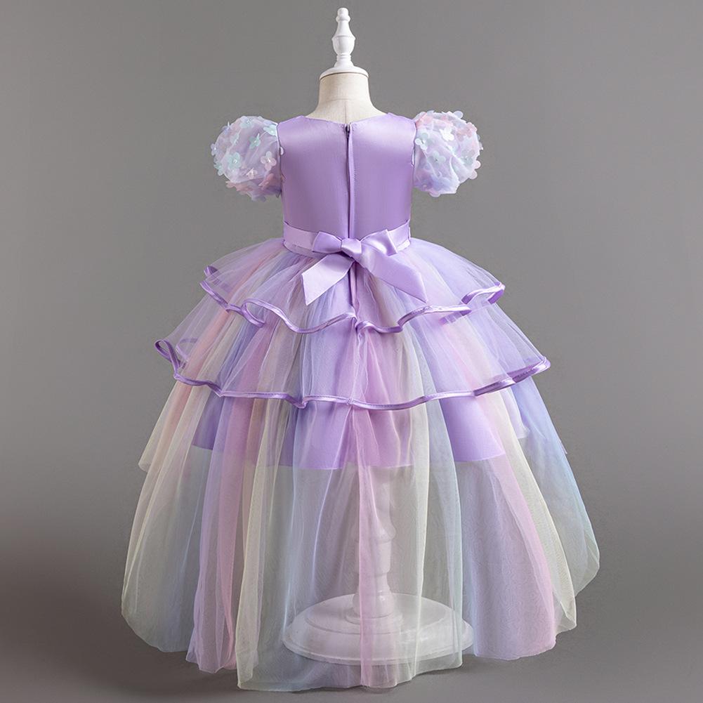 Children's Puffy Gown Dress Rainbow Mesh Tailored Cake Dress Girl's Performance Princess Dress 926 Little Girl's Favourite Dress Dresses