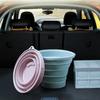 5/10L Outdoor Folding Bucket Great Load Bearing Handle Leakproof Thick Collapsible Space-saving Hanging