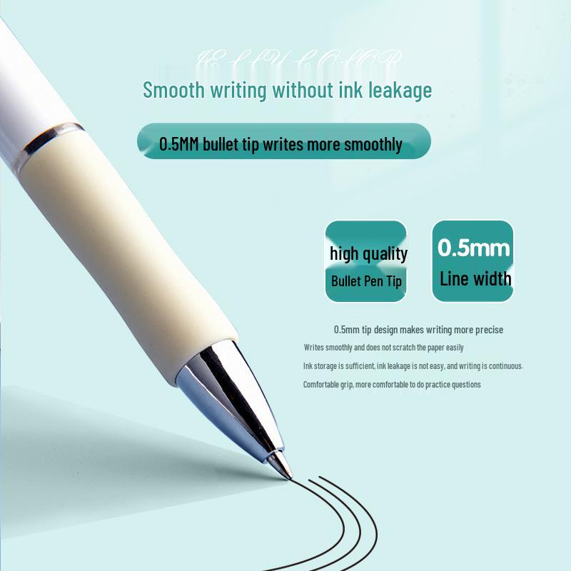 Macaron Quick-Dry Push-Button Gel Pen - Custom Logo, High-Quality Exam & Signing Pen with Black Ink