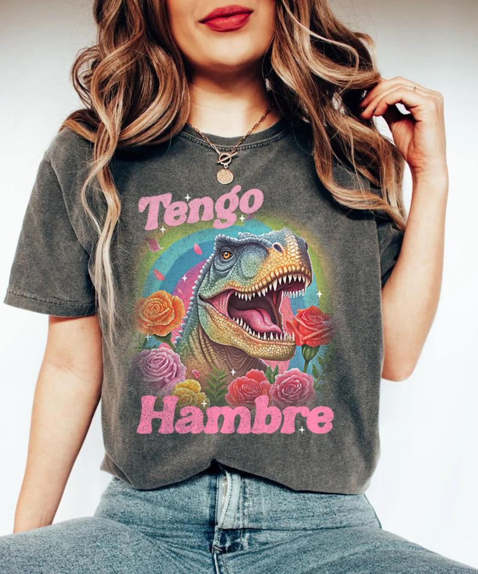 Tengo Hambre Dinosaur Shirt | Outdoor Shirt | Spanish Humor T-Shirt | Latina Funny Shirt | Latinx | Español T-Shirt XL