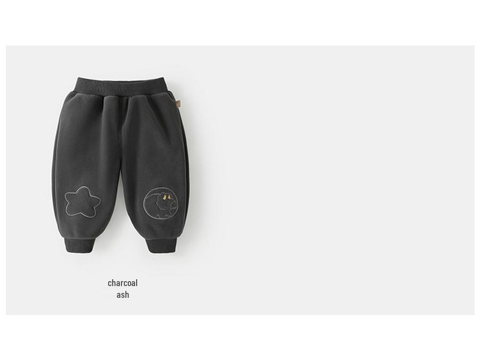 Kaka Panda Kids' Fleece-Lined Hoodie & Pants Set - Winter Warmth for Boys & Girls
