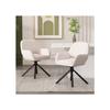 Chaise Pivotante, Tissu Suédé, Set De 2, Avec Accoudoirs, Chaise De Salle À Manger, Blanc