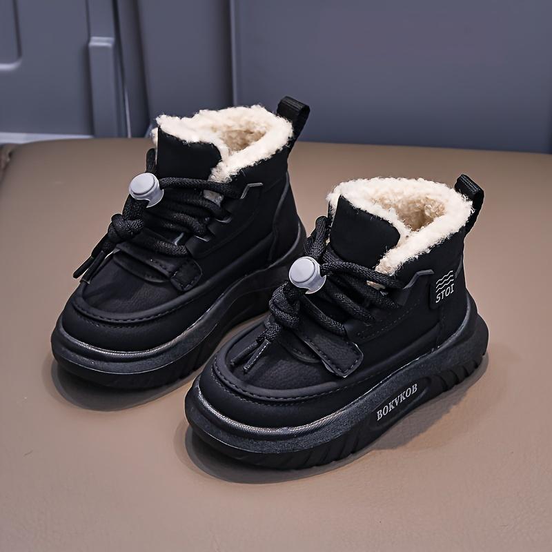 

Уютные ботильоны в винтажном стиле, прочные, с нескользящей подошвой, для мальчиков и девочек, на осень-зиму, повседневные, удобные, средней высоты, на шнуровке, с тканевой подкладкой 23 чёрный