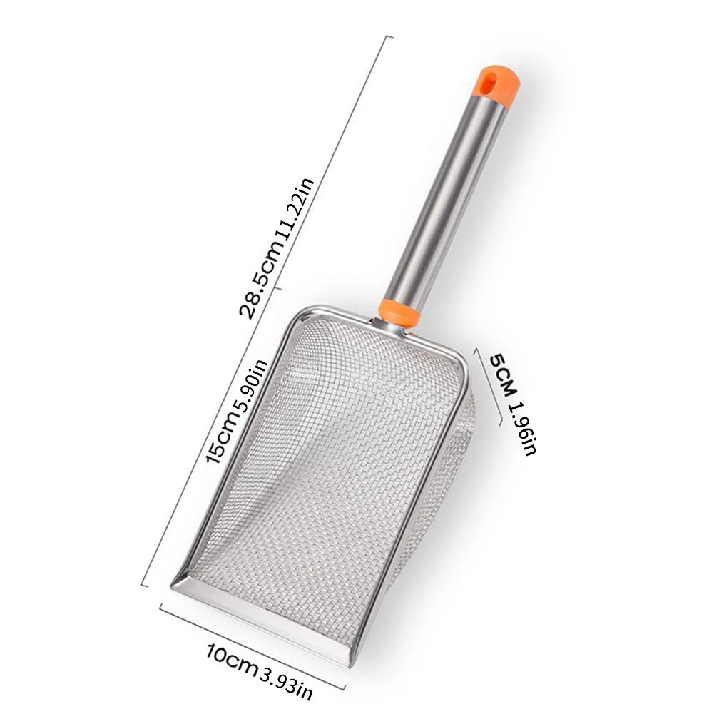 1Pcs Stainless Steel Cat Litter Scoop with Hanging Hole Mesh Bentonite Kitten Litter Cleaner Pet Cleaning Tool
