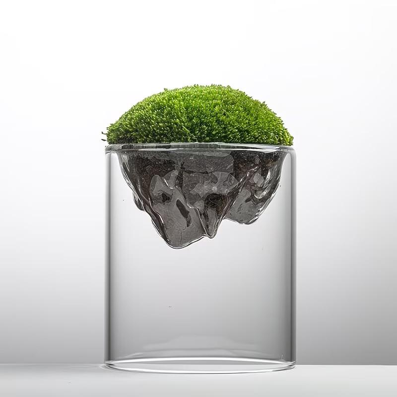 Glass Terrarium For Mountain Views Moss Planter Hydroponic Plant Container Multifunctional Cup Home Decoration Great Gift