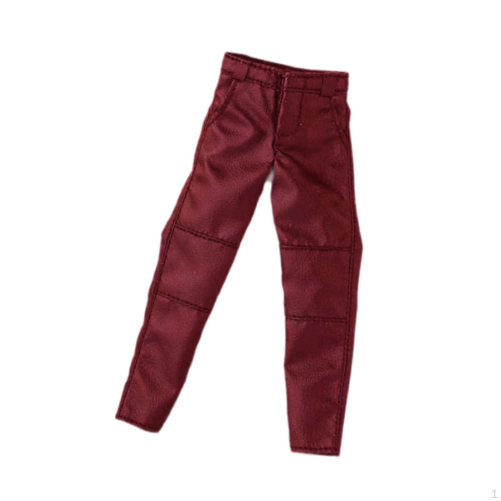 

1/12 Мужская фигурка брюки костюм стильный PU кожаный аксессуар одежда коллекционные фигурки красный