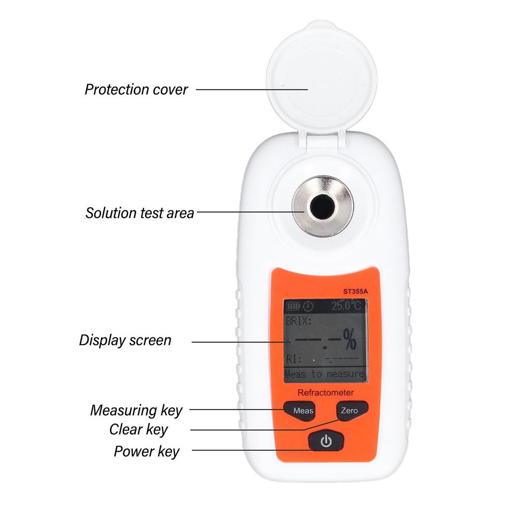Handheld Sugar Meter High Accuracy Portable 0‑55% Testing Range Fruit Juice Sweetness Tester