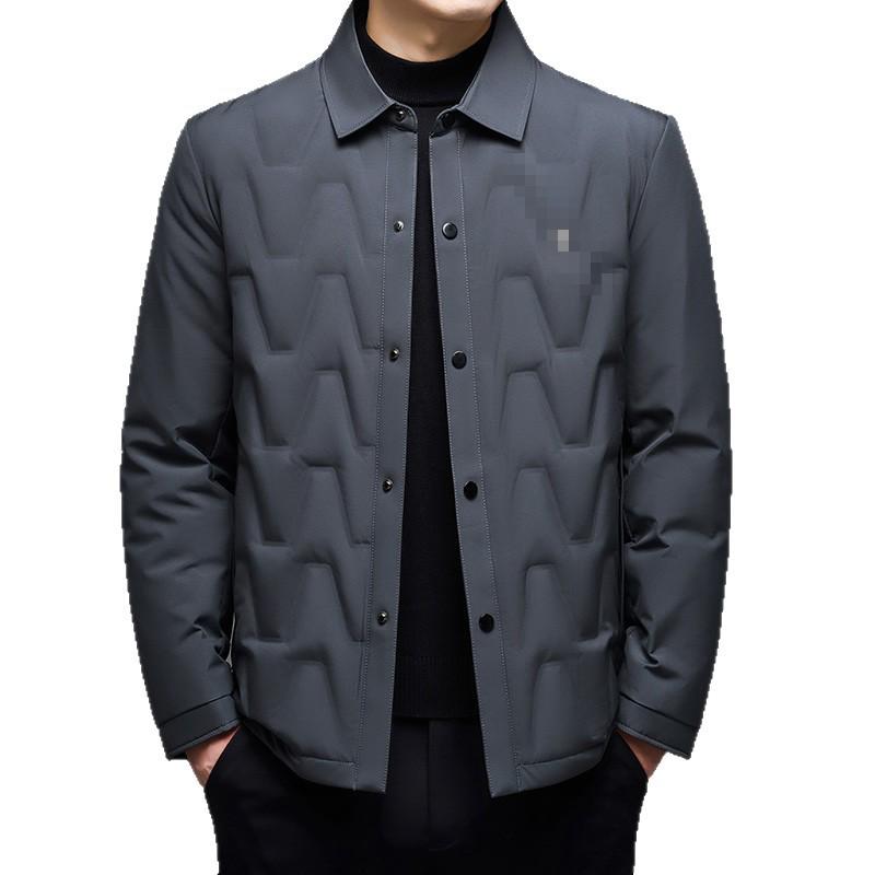 Men's Winter Business Casual 90% Duck Down Lapel Jacket – Versatile, Loose, Thickened, and Warm Outerwear.