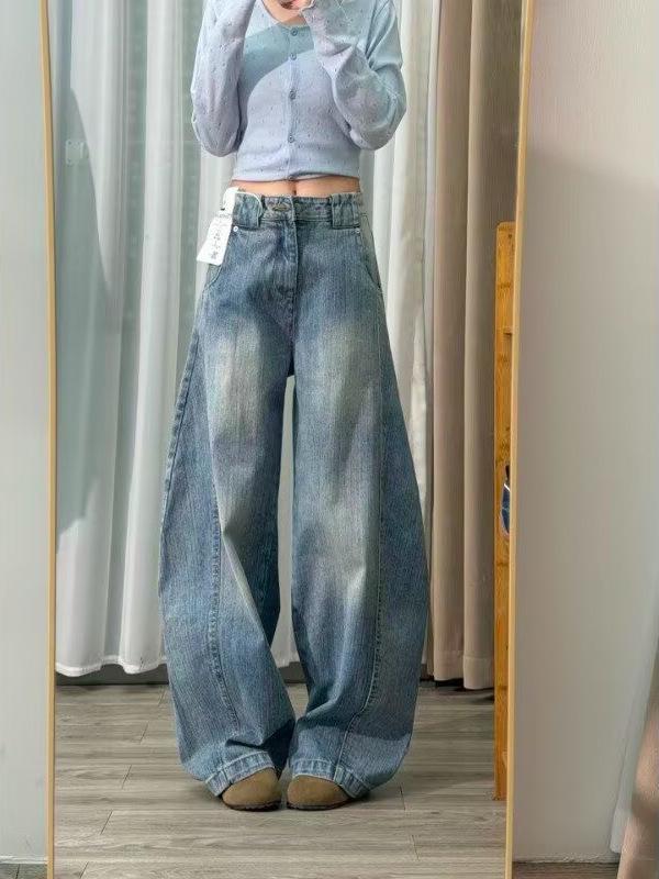 American Retro Wide-Leg Jeans for Women 2026: Plus Size, Loose Fit, Slimming Straight-Leg Style