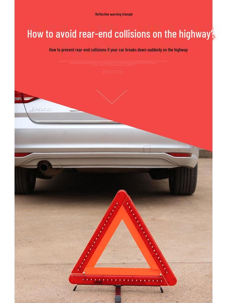 LED Emergency Car Safety Triangle Bracket