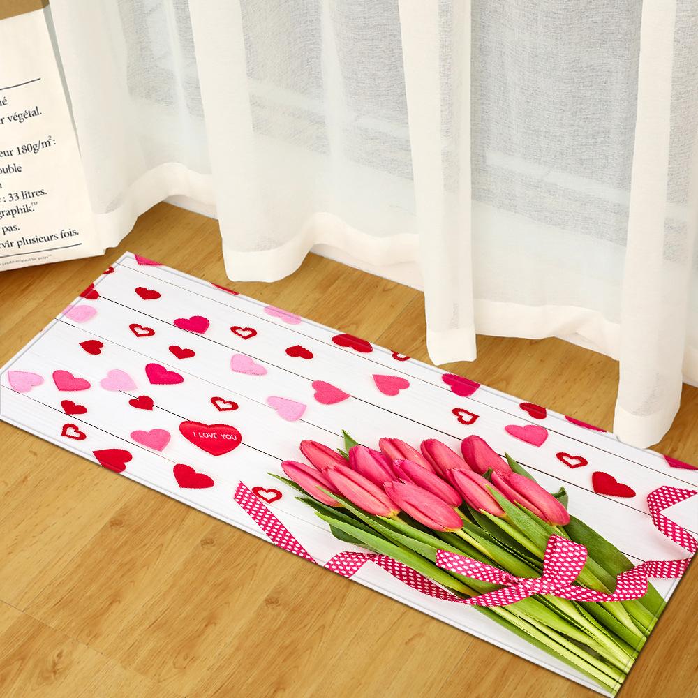 Valentine'S Day Rose Romantic Floor Mat Door Mat Kitchen Mat