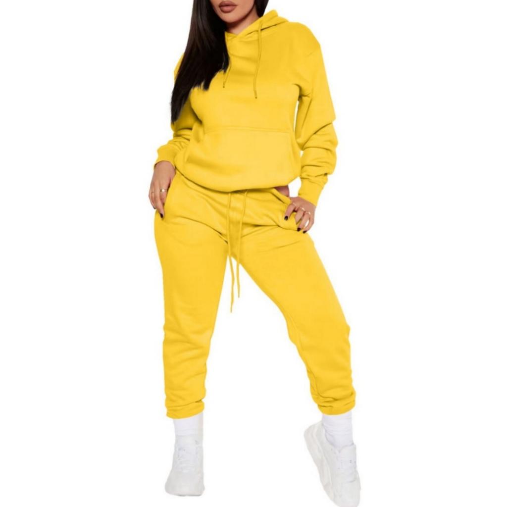 Fashionable Women's Casual Sweatshirt Hooded Sports Suit