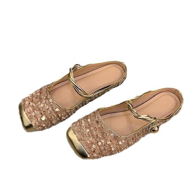 2025 spring and summer Internet celebrities popular wear comfortable square head shoes foreign style versatile small man show tall fairy style sli