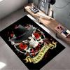 Guns N' Roses Skull and Hat Rug Non-slip Rug Suitable for Living Room and Bedroom Sofas.