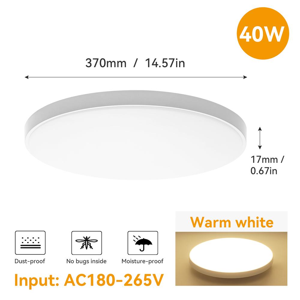 37 cm ultradünne LED-Deckenlampe, 3 Farben, LED-Leuchten, Raumdekor, Innendeckenleuchte für Küche, Schlafzimmer, Wohnzimmer, Badezimmer