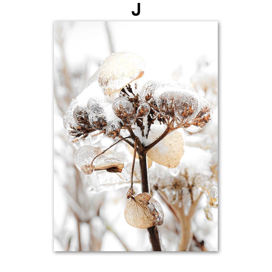 Zimní Sníh Les Hory Domov Květiny Nástěnné Umění Plátno Severské Plakáty Malba A Tisky Nástěnné Obrázky Pro Dekoraci Obývacího Pokoje