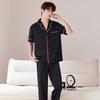 1011 New Pajamas Summer Ice Silk Short-sleeved Trousers Two Thin Men's Summer Silk Loungewear Set