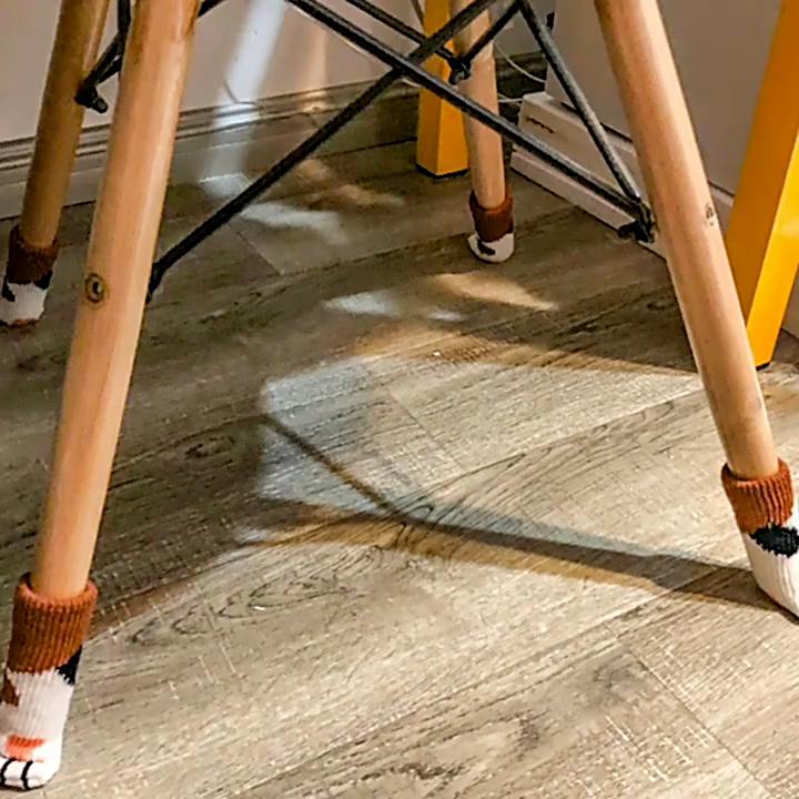 4/8/12 ks Kryt podložky na nohy židle s kočičí tlapkou, návlek na nohu židle, ponožka na pletení na podlahu, podložka pod nohy stolu