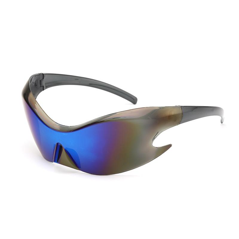 Vintage Retro Fashionable Trendy Vintage Retro Shaped One-piece Sun Protection Glasses Futuristic Style Sun Protection Glasses Outdoor Activity 1PC