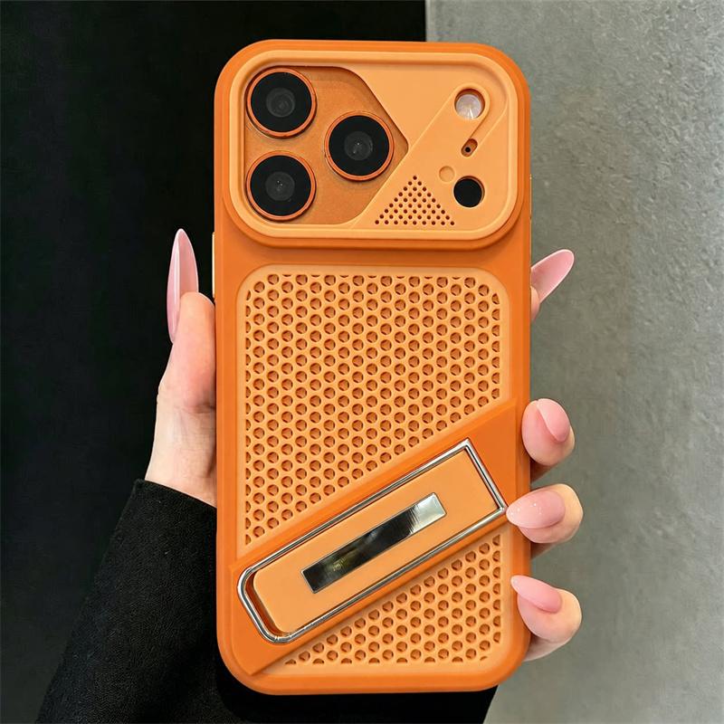 Luxury Heat Dissipation Stand Phone Case For iPhone 17 13 12 11 14 15 16 Pro Max Instantly Transform Into 17Promax Bumper Cover
