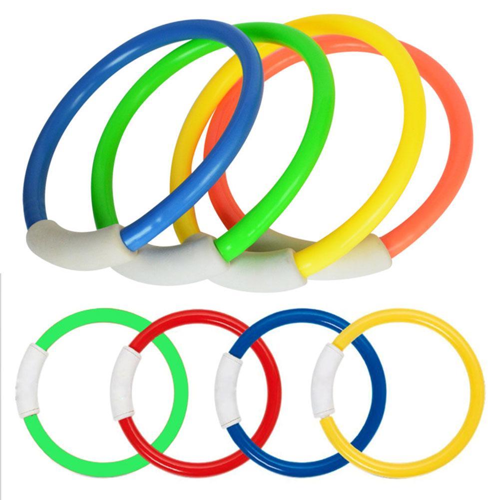 New 4pcs  Diving Rings Underwater Swimming Rings Sinking Pool Toy Rings For Kid Children Swimming Diving Ring