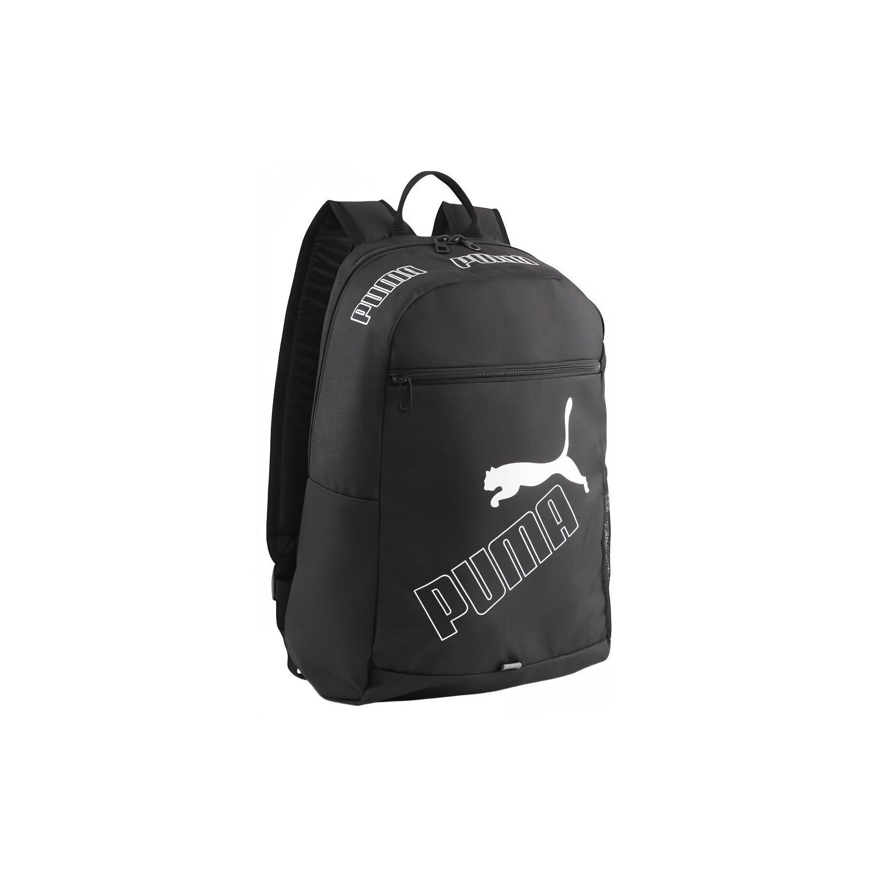 Puma Phase Logo Casual Sports Travel Daily Polyester Backpack Unisex backpack Black 079952-01 Black