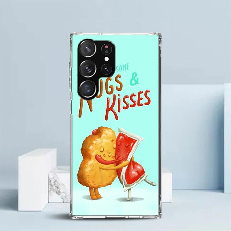 Cute Cartoon Food Poster Phone Case For Samsung Galaxy S24 S25 Edge S26 Ultra S22 S23 Plus S21 + S20 FE Soft TPU Back Cover Gala