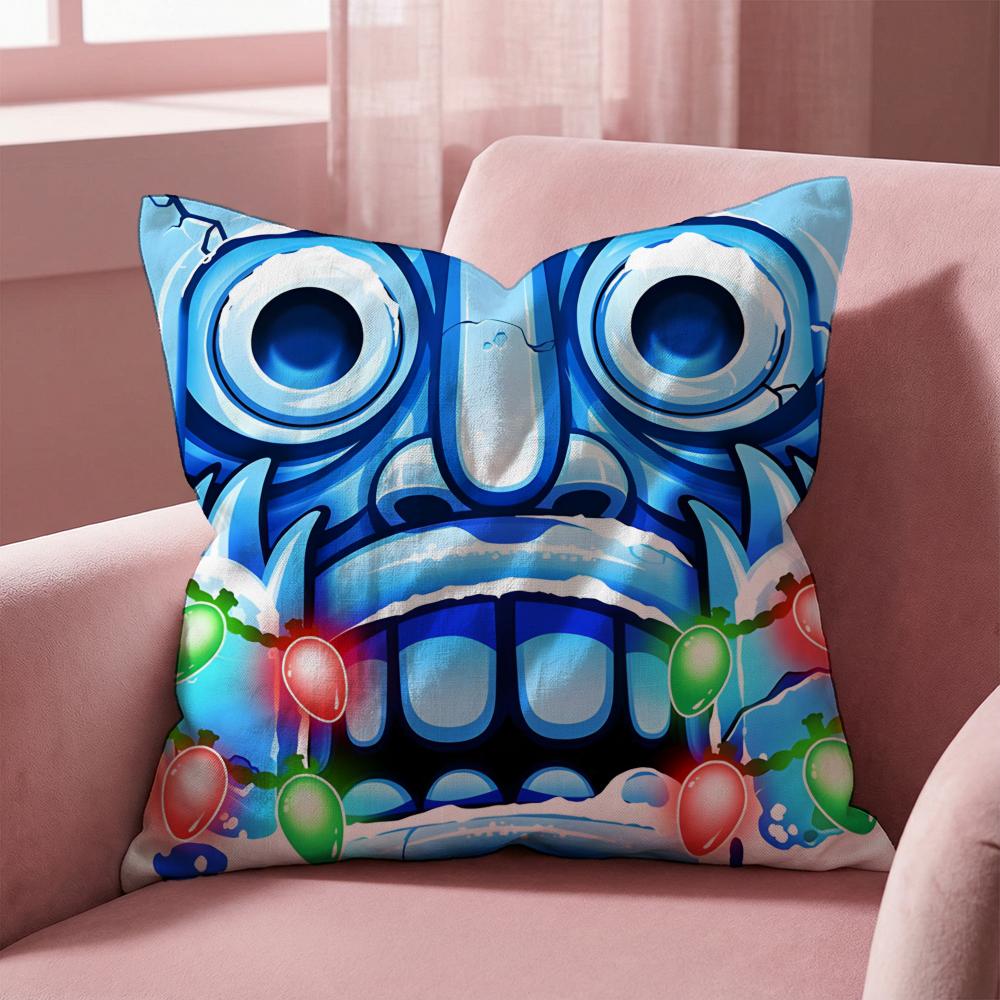 Temple Run Cushion Cover Multi-Scene Pillow Cover for Home & Car - Reversible, Soft & Durable for Daily Use