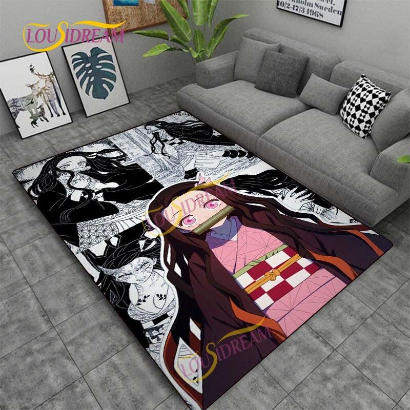 Demon Slayer Japan Cartoon Rug Kitchen Mat Bedroom Door Rug Living Room Carpet Children Game Soft Mat
