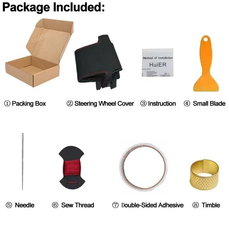 New DIY Hand Stitched Leather Steering Wheel Cover For Renault Captur 2019-2026 2026 Microfiber Leather Customize Accessories