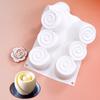 8 Hole Simple 3D Rose Chocolate Baking Mould Flower Jelly Candy Biscuit Silicone Ice Tray Valentine's Day Anniversary Cake Decor