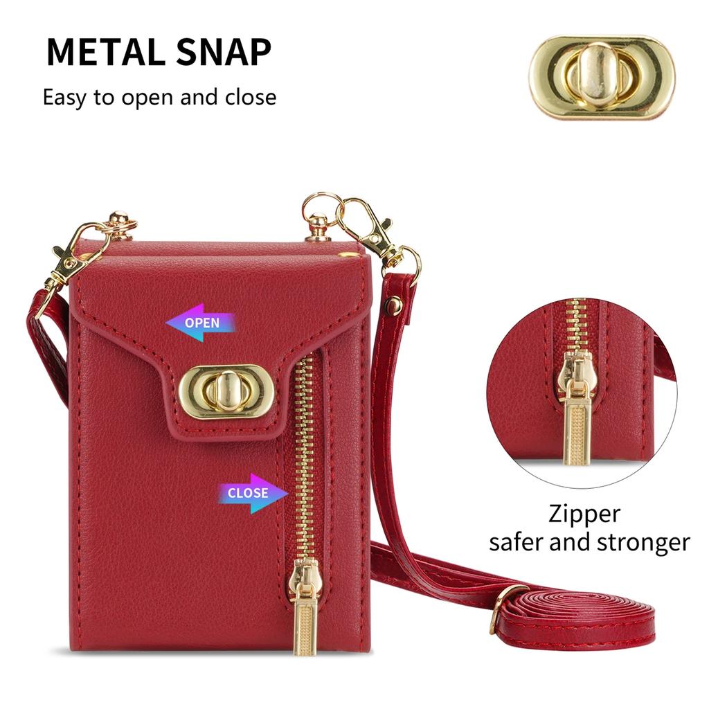 Zipper Wallet Crossbody  Phone Case for Samsung Galaxy Z Flip 6 5 4 3 Flip6 Flip5 Flip4 Flip3 5G with Card Holder Leather Cover