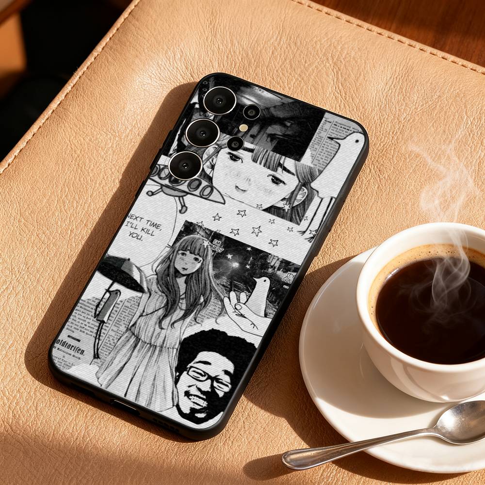 G-Goodnight O-Oyasumi P-Punpun Phone Case For Samsung S26,S25,S24,S21,S22,S23,S30,Ultra,S20,FE,Lite,10,9,Black Cover