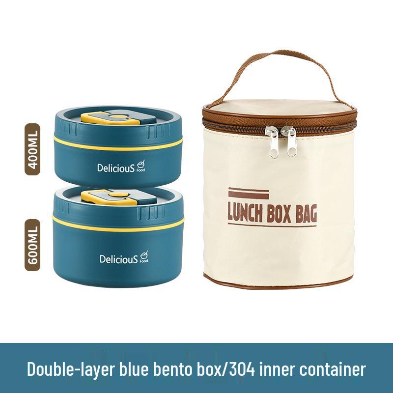 304 Edelstahl Isolierte Runde Bento Box - Tragbare & Abnehmbare Lunchbox