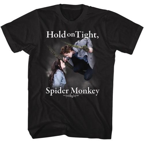 Twilight Hold On Spider Monkey Black Adult TShirt Unisex T-Shirt XL