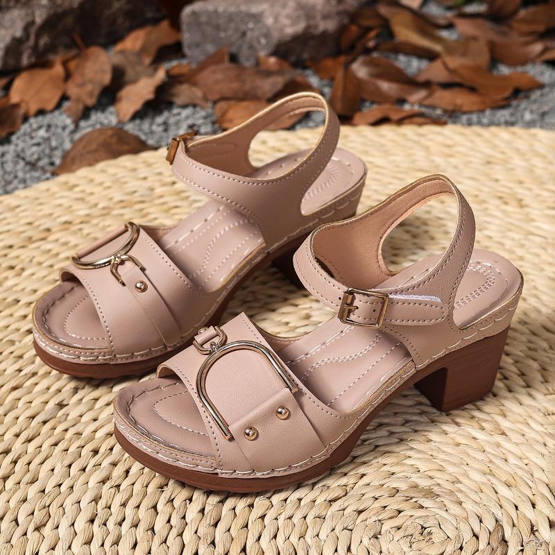 Women's Wide Width Platform Sandals, Single Buckle Wedge Heels, Wholesale Summer Slides for Women