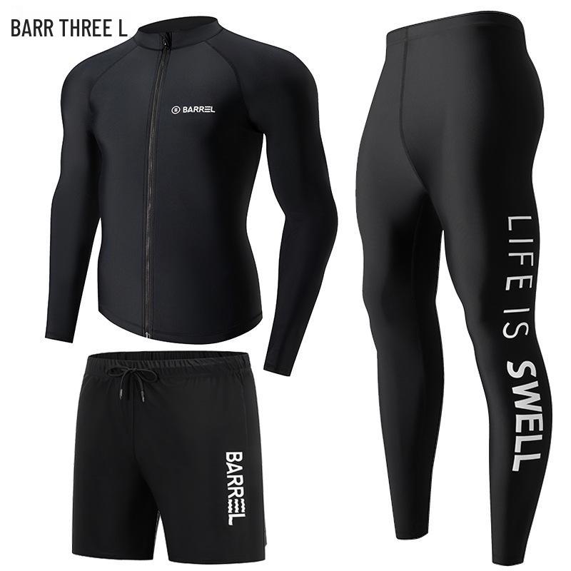 

Чоловічий швидкосохнучий сонцезахисний гідрокостюм з двох частин: Спортивний костюм з довгим рукавом та штанами для схуднення, захисту від сонця та серфінгу XL