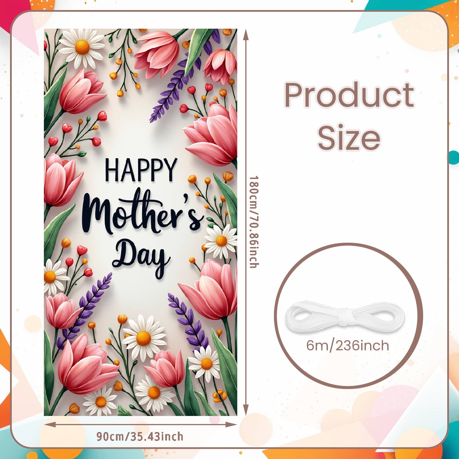 

Tribute To Mother Display Tulip Pattern Mother s Day Display Happy Mother s Day Banner Soft Color Scheme For Outdoor Garden