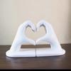 Handmade Resin Heart Bookends - Non-Slip Ornament for Home & Office Decor