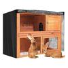 Double Rabbit Cage Dust Cover Oxford Cloth Outdoor Crate Cover Zippered Rabbit Habitat Waterproof Pet Winter Protection Supplies