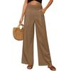 Women Casual Solid Color Wide Leg Pants Loose Temperament Trousers Workplace