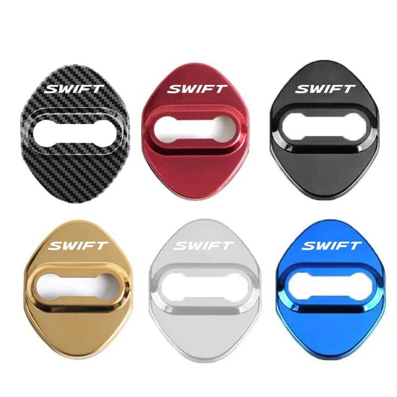 4 Stück Edelstahl Auto Schutz Türschloss Abdeckung Logo Hülle Aufkleber Styling Für Suzuki SWIFT Emblem Aufkleber Dekor Zubehör Black brown