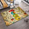 Colorful Fun Pattern Carpet with Food, Music, and Doodle Art Design Suitable for Use As an Anti-slip for Living Room Bedroom Sofas