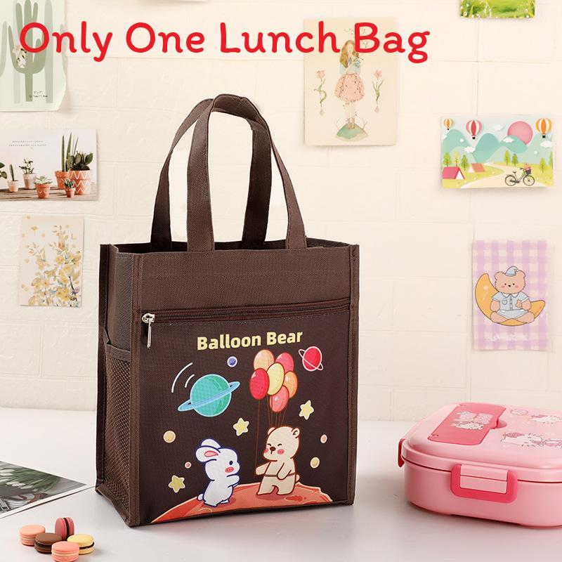 Kids Portable Canvas Lunch Box With Material For School And Outdoor Use