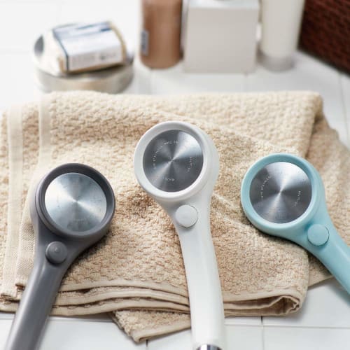 SANEI Rainy Shower Head with Hand Stop, 50% Water Saving, Ultra-Fine Water Flow, Increased Force, Stainless Steel Shower Plate, White, Made in Japan,